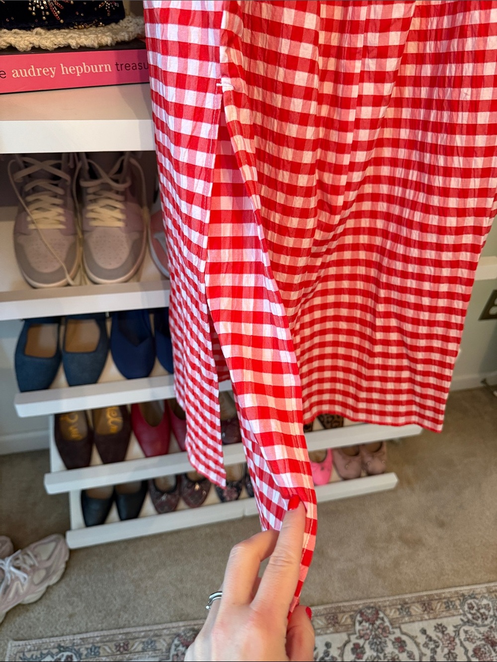 Universal Thread Red and White Gingham Maxi Skirt - Picture 6 of 9